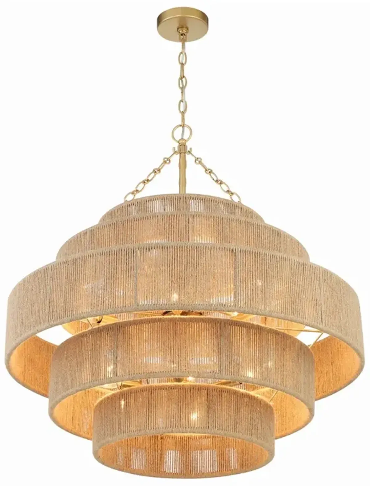 Samara Coastal Beach Natural Jute 20 Light Chandelier