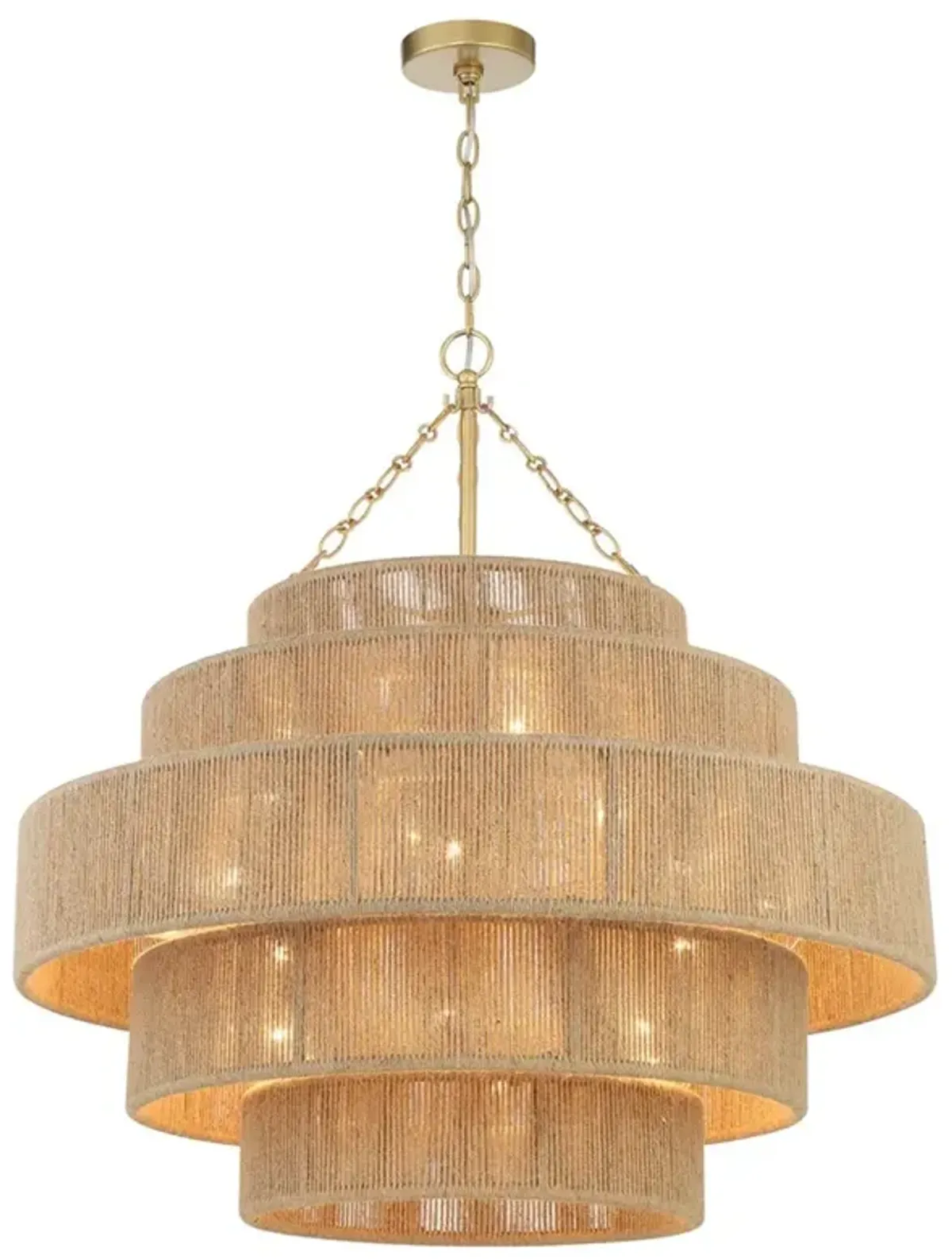 Samara Coastal Beach Natural Jute 20 Light Chandelier