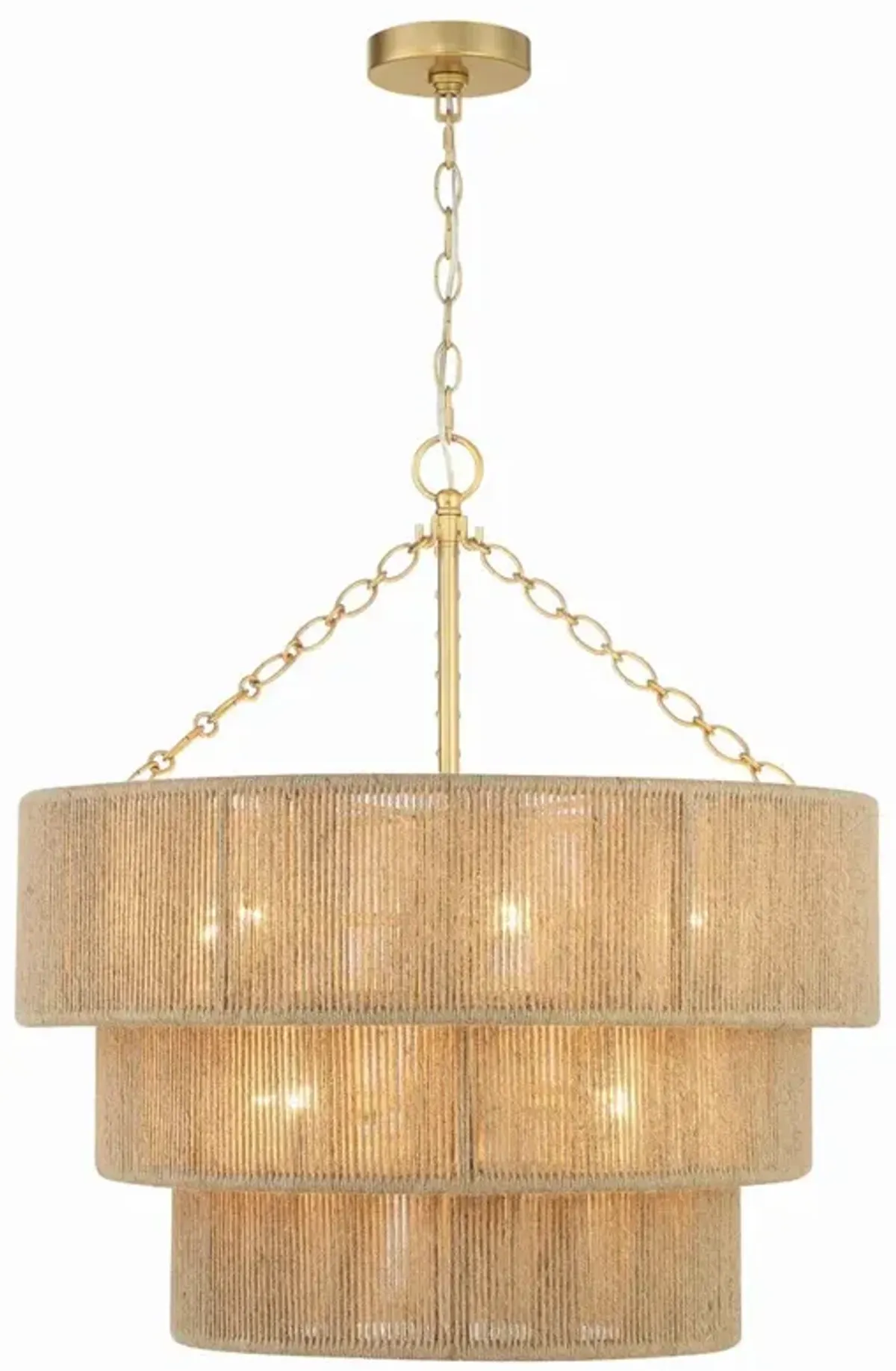 Samara Coastal Beach Natural Jute 10 Light Chandelier