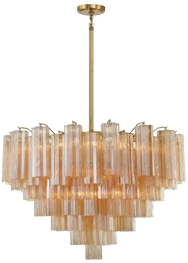 Corin Updated Traditional Amber Glass 16 Light Chandelier