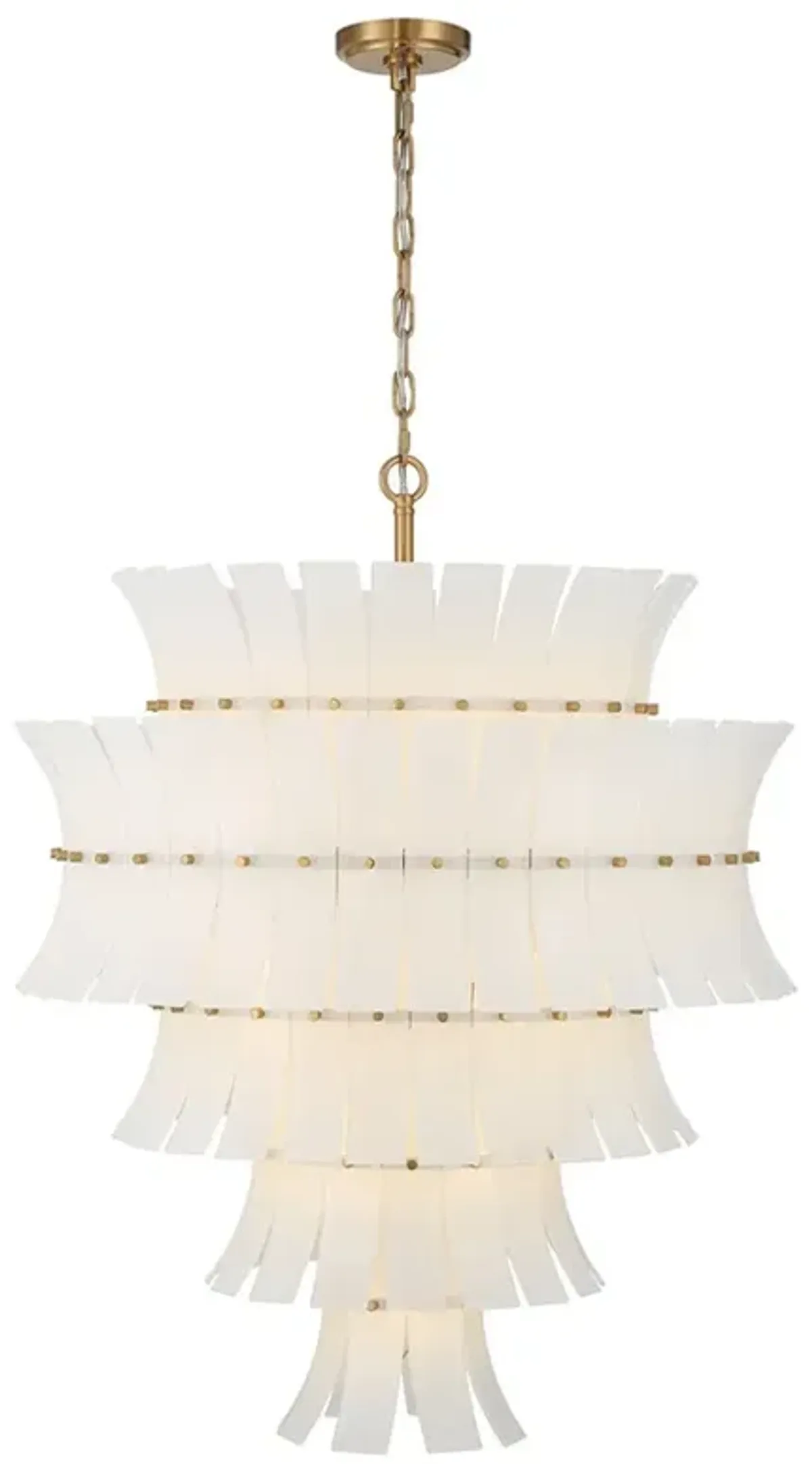 Amaris Updated Traditional White Curved Glass 21 Light Chandelier