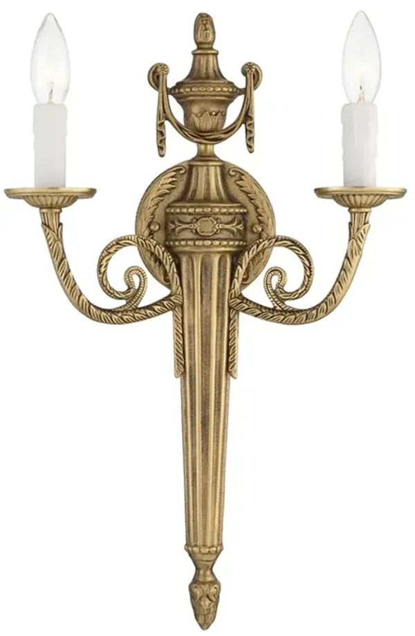 Nolan Updated Traditional Matte Brass Candle Wall Light Sconce
