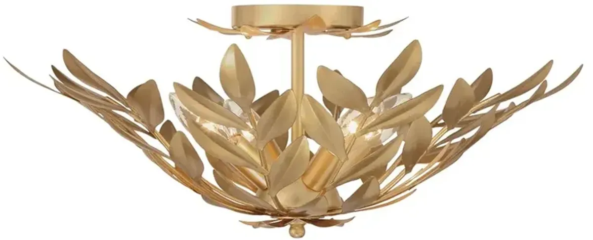 Liora Updated Traditional Antique Gold Leaf Steel 4 Light Semi Flush Mount