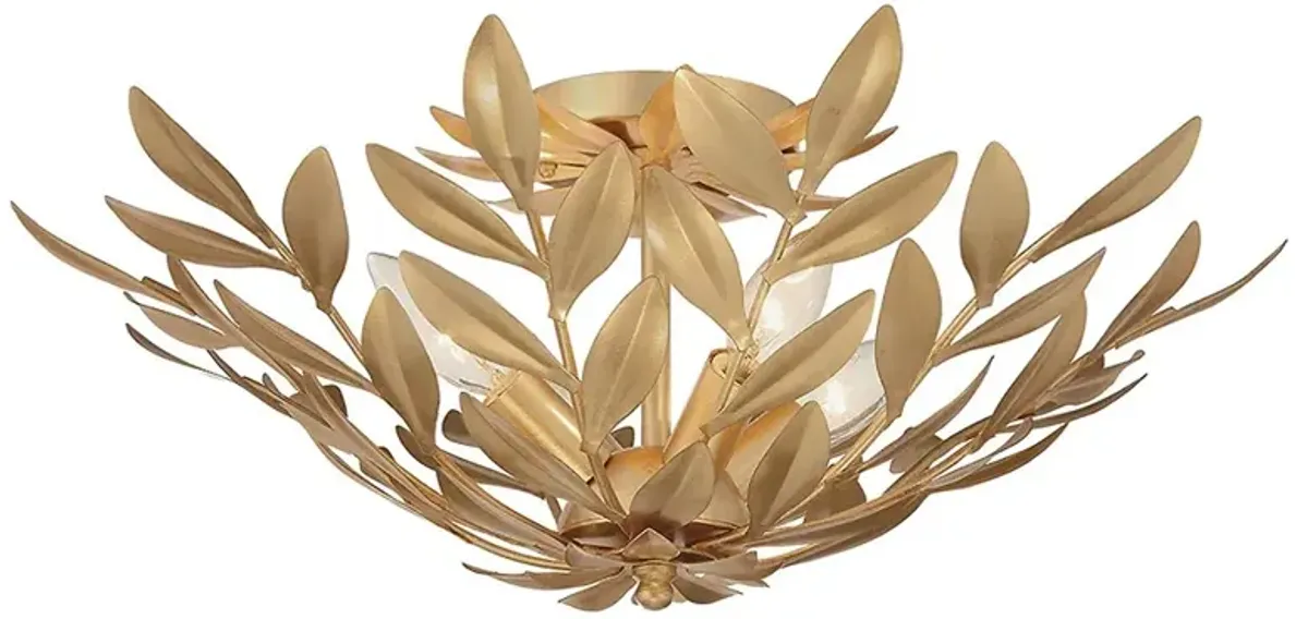 Liora Updated Traditional Antique Gold Leaf Steel 4 Light Semi Flush Mount