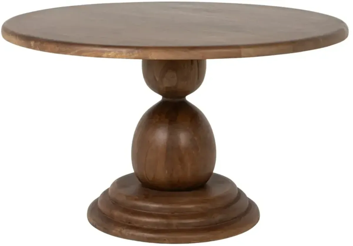 Cassandra Updated Traditional Brown Mango Wood Round Coffee Table
