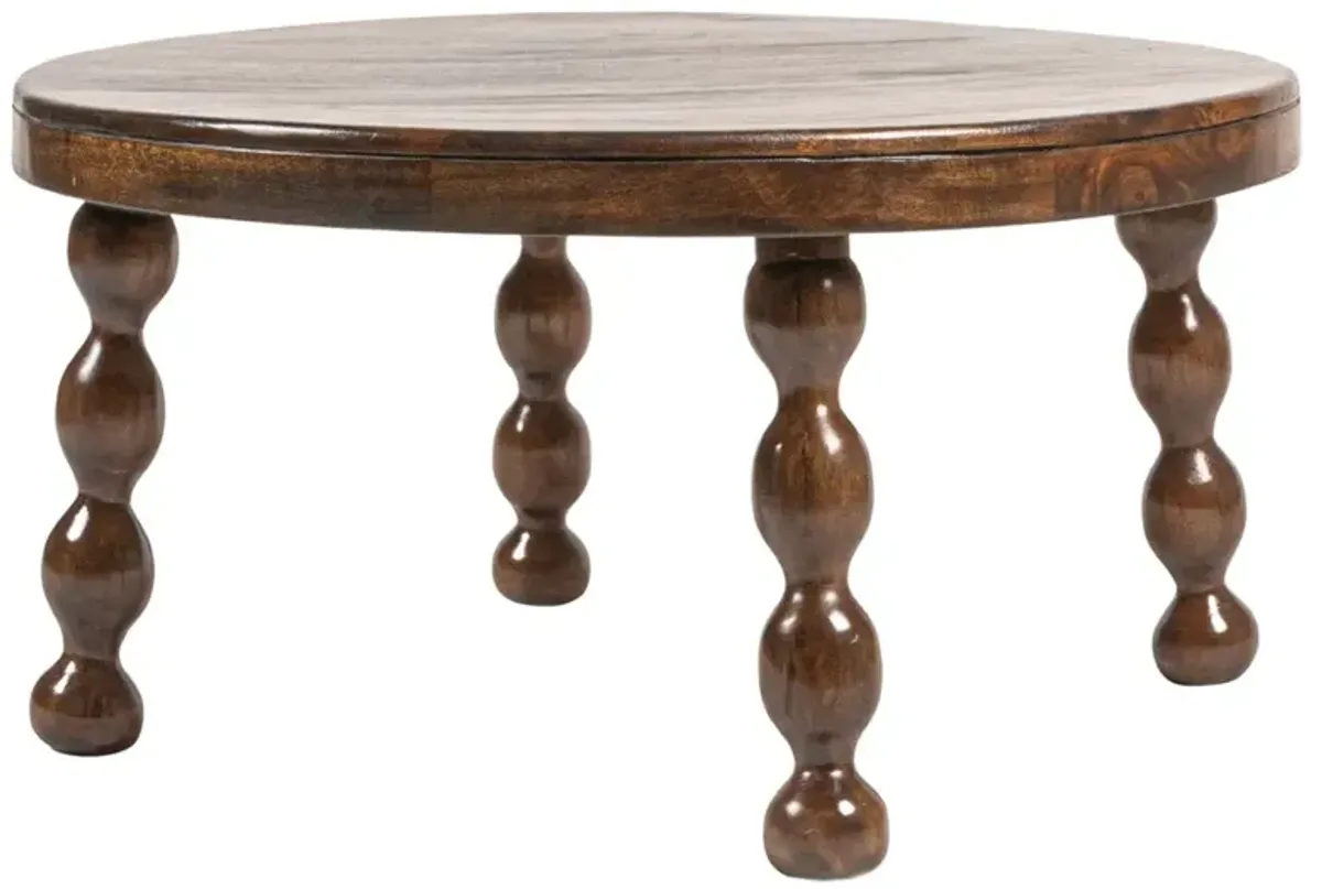 Imogen Modern Classic Brown Mango Wood Round Coffee Table