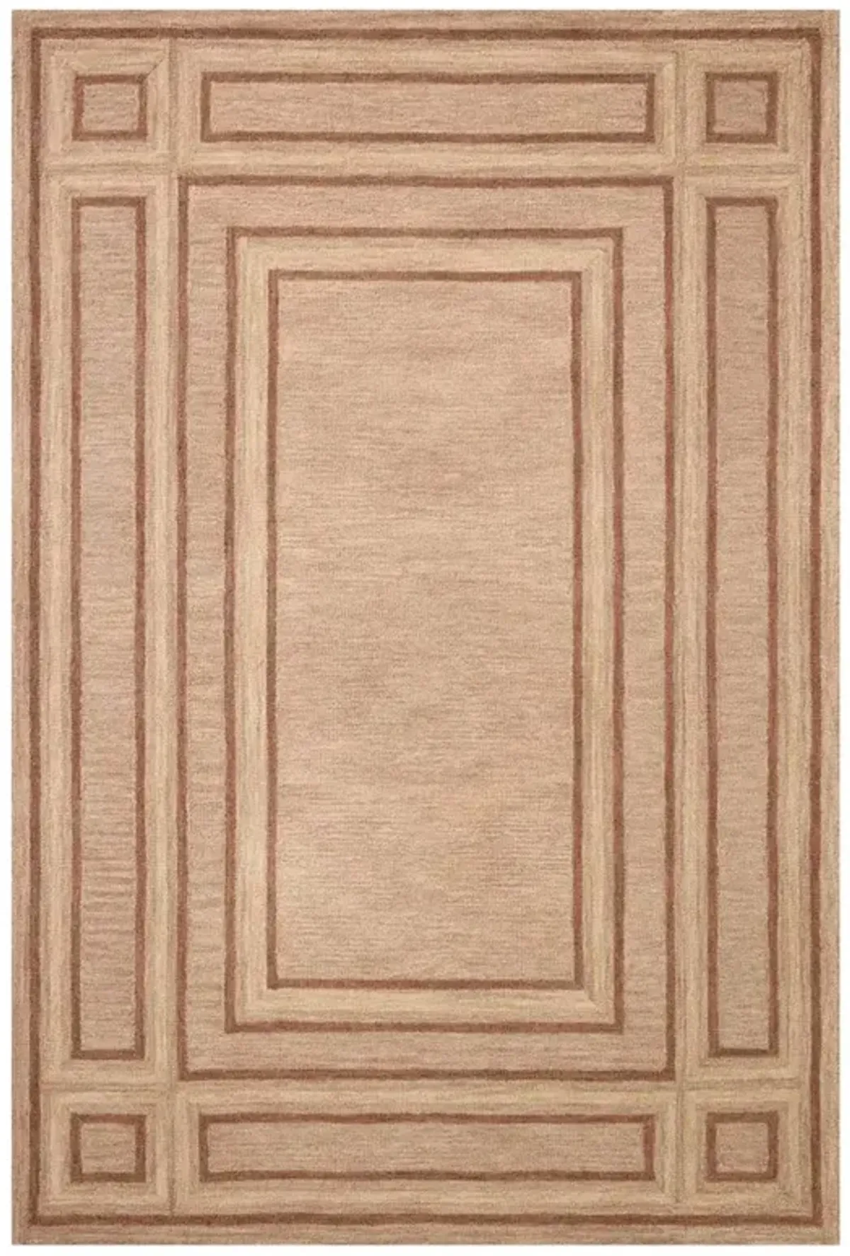 Olivia Updated Traditional Blush Wool Linear Patterned Rug - 7'9"x9'9"