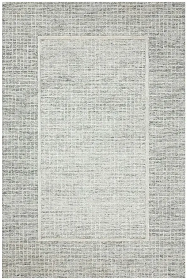 Lucas Updated Traditional Grey Wool Grid Patterned Rug - 2'6"x7'6"