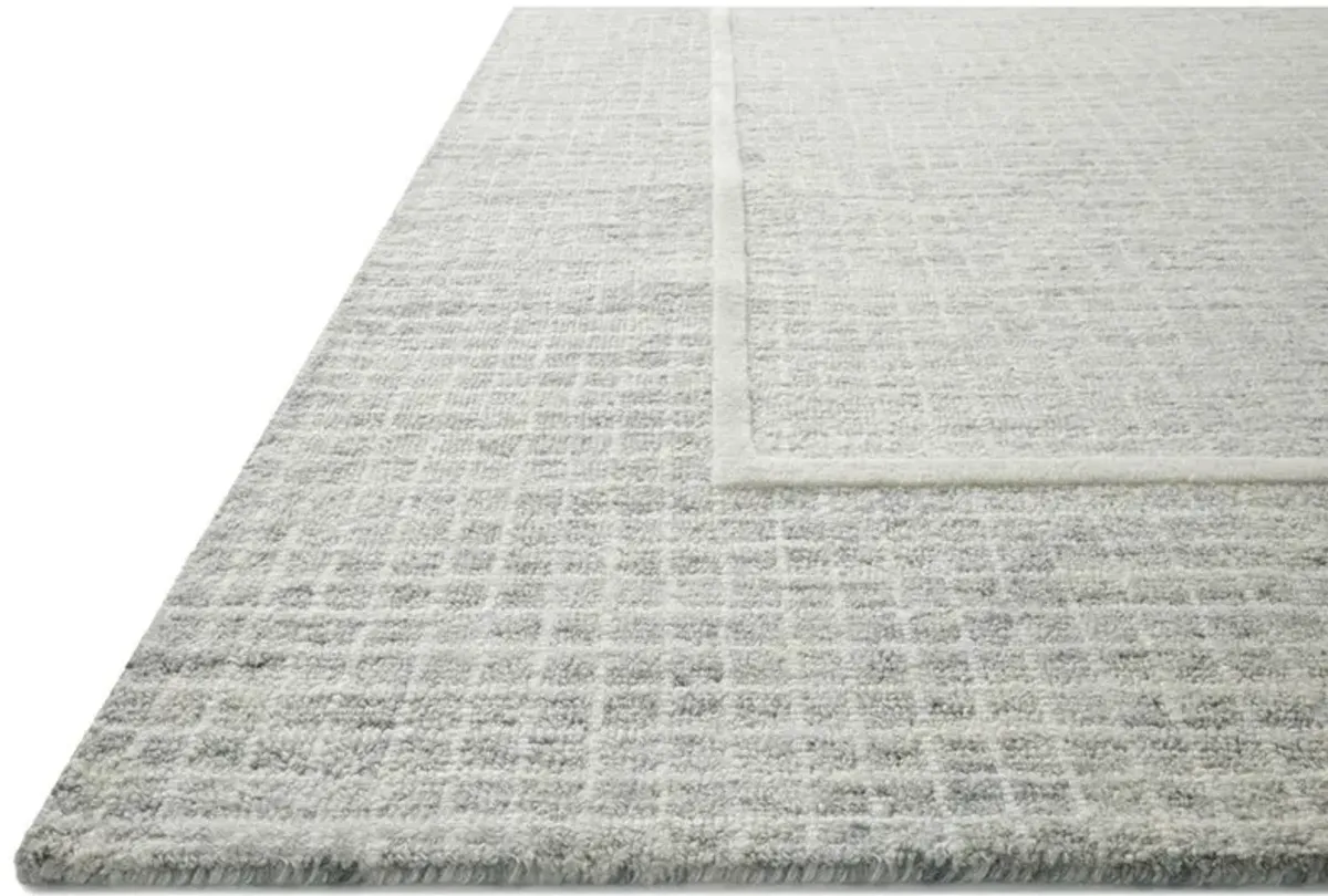 Lucas Updated Traditional Grey Wool Grid Patterned Rug - 8'6"x11'6"