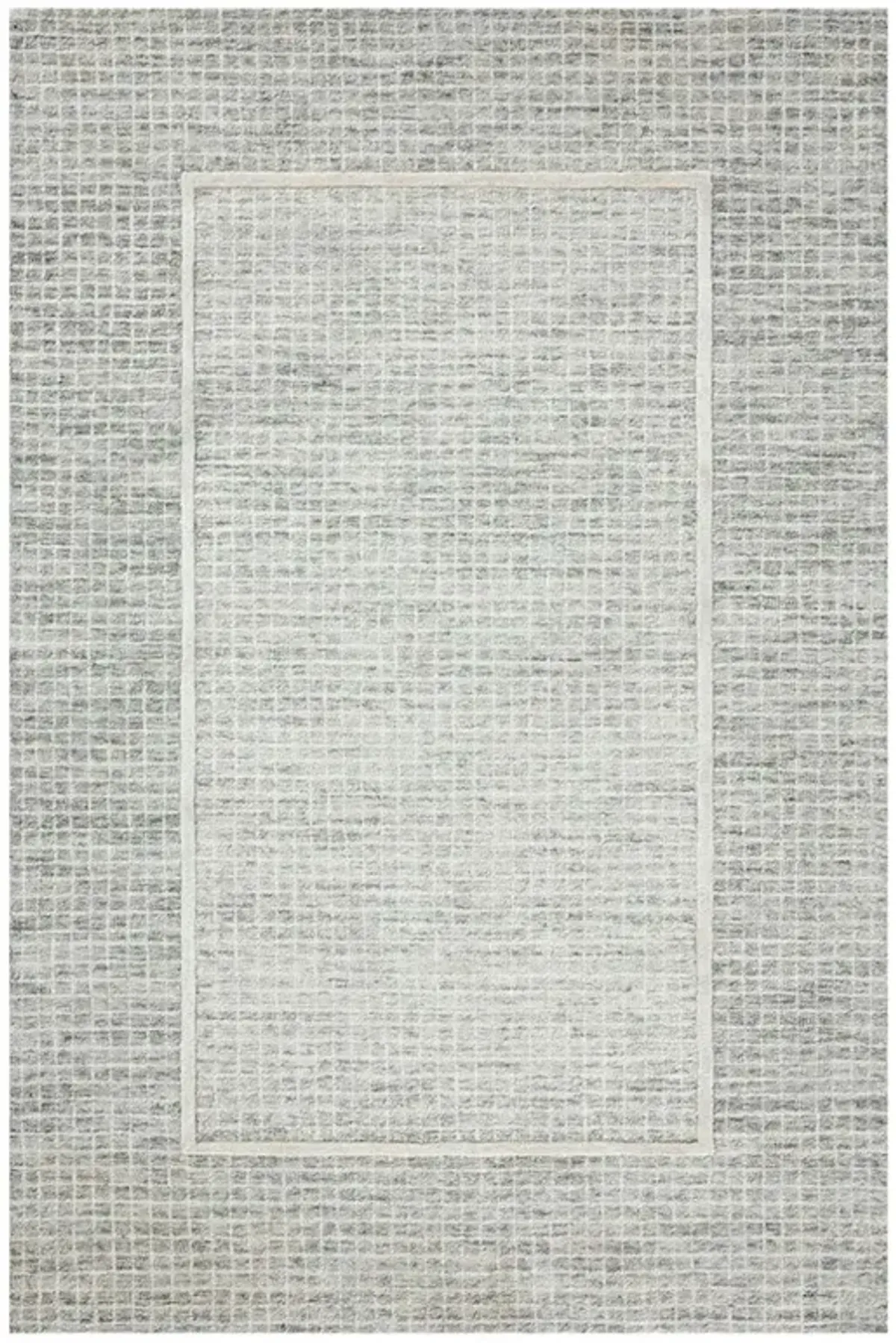Lucas Updated Traditional Grey Wool Grid Patterned Rug - 8'6"x11'6"