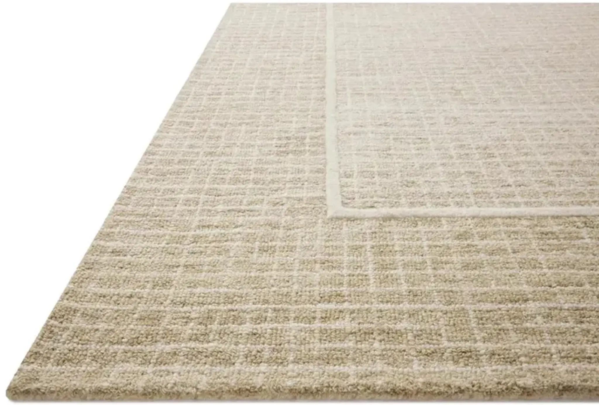 Briggs Updated Traditional Light Brown Wool Solid Grid Rug - Sample ...