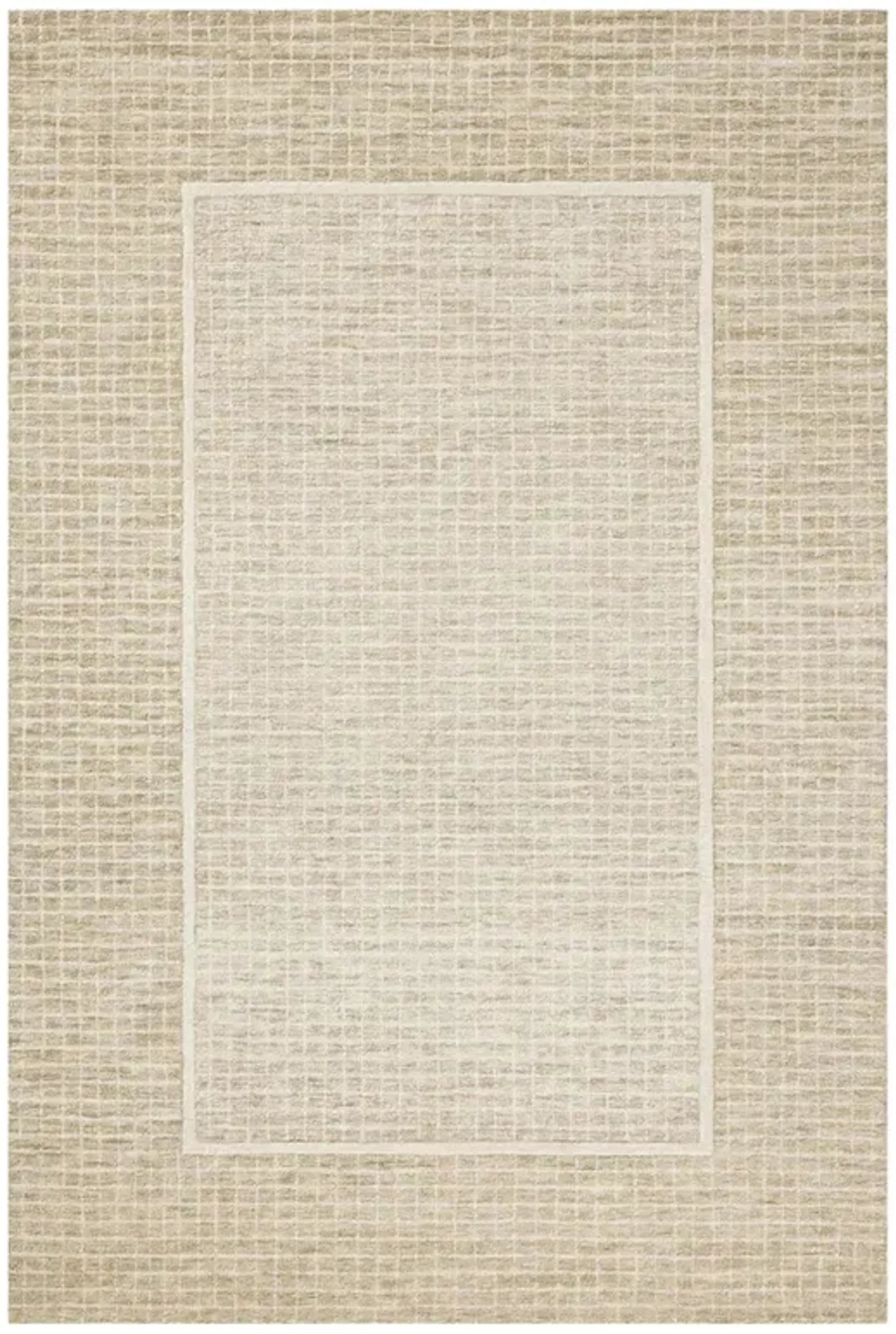 Briggs Updated Traditional Light Brown Wool Solid Grid Rug - Sample ...