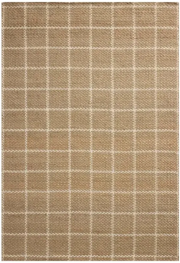 Benjamin Coastal Beach White Grid Patterned Jute Rug - 8'6"x11'6"