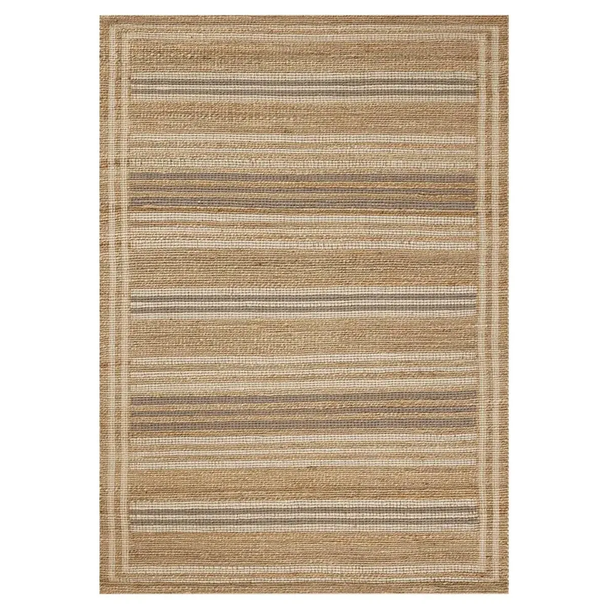 Theodore Coastal Beach Brown Jute Striated Patterned Rug - 9'3"x13'