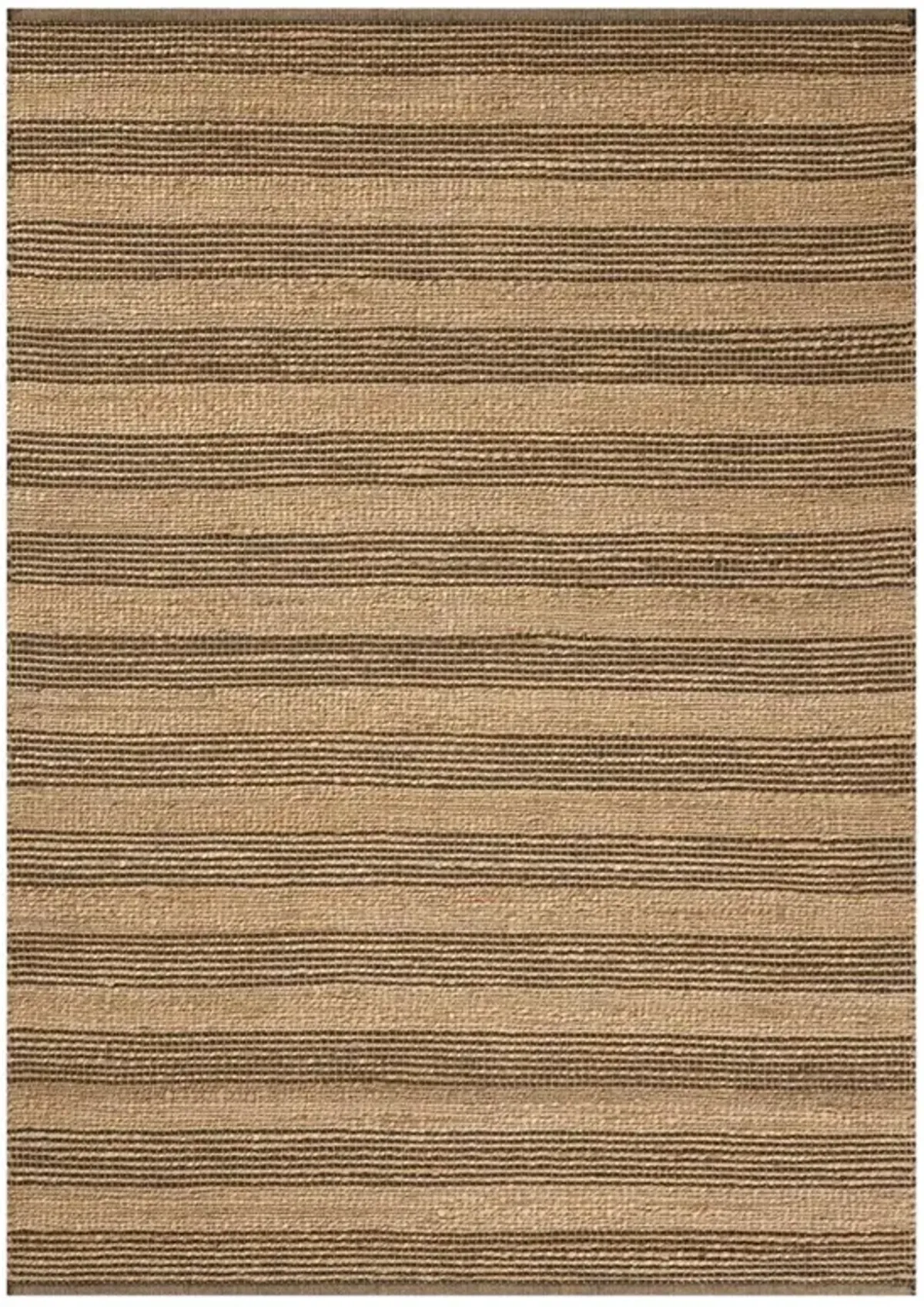 William Coastal Beach Brown Jute Striped Patterned Rug - 9'3"x13'