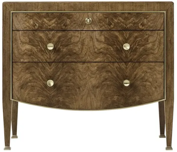 Whitaker Modern Classic Brown Walnut Swirl Wide Nightstand