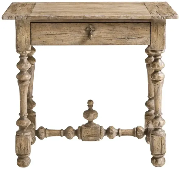 Lacey French Country Light Brown Acacia Wide Nightstand