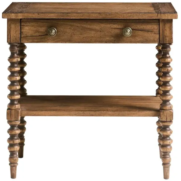 Koda French Country Brown Acacia Nightstand