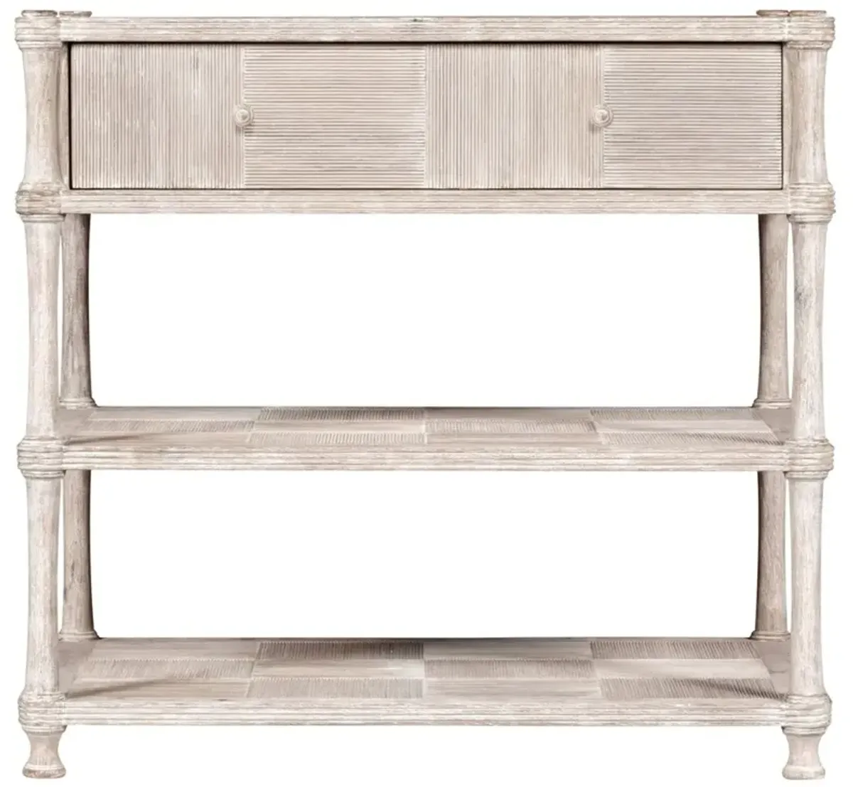 Mateo Coastal Beach Beige Acacia Wood Bamboo Nightstand