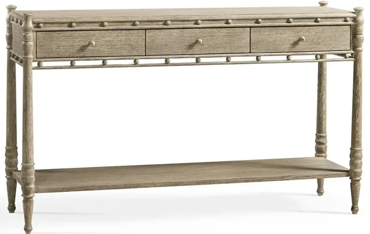 Catherine Updated Traditional Grey Oak Wood Console Table