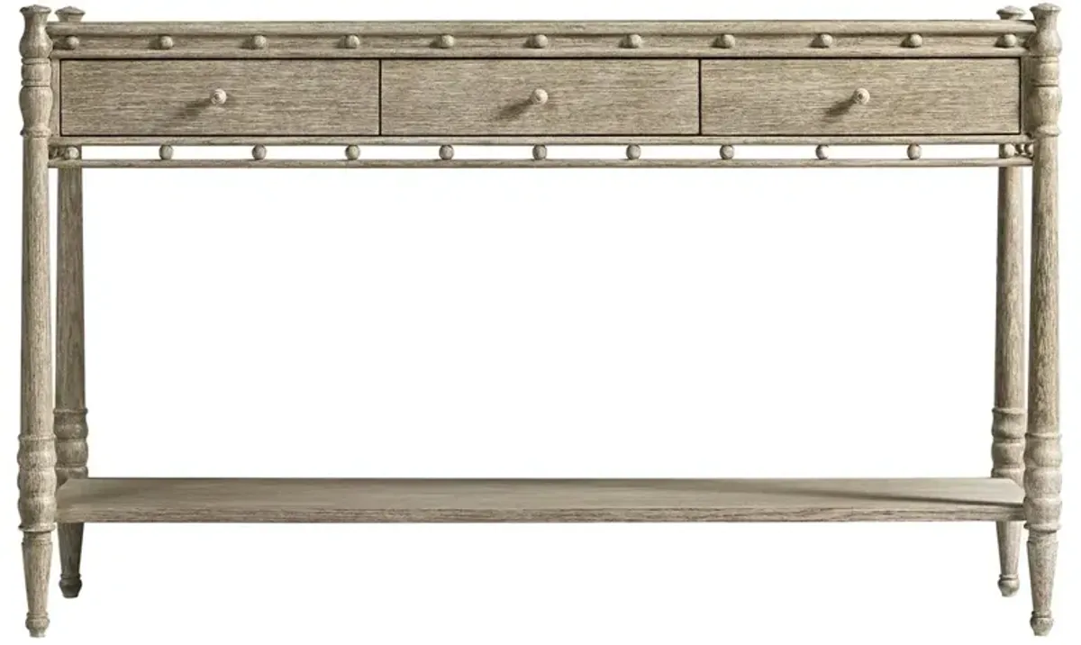 Catherine Updated Traditional Grey Oak Wood Console Table