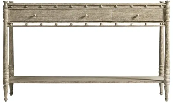 Catherine Updated Traditional Grey Oak Wood Console Table