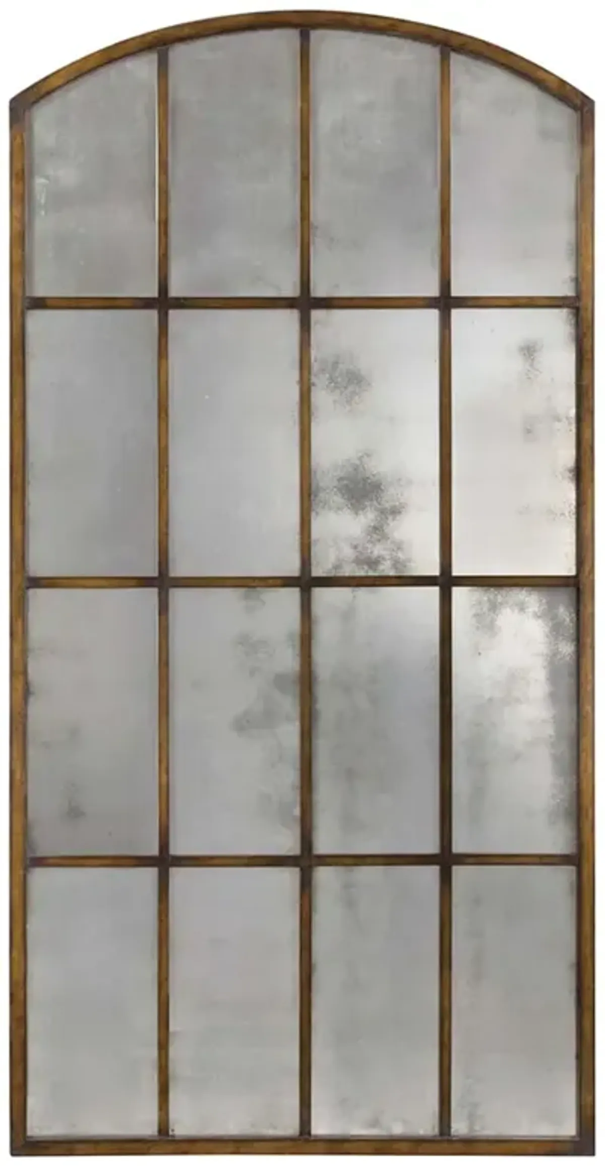 Mira French Country Bronze Antique Arched Floor Mirror