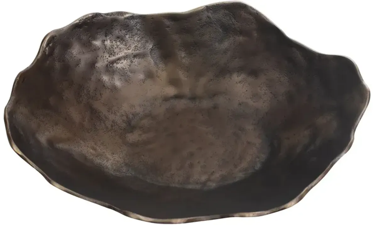 Skye Updated Traditional Bronze Ruffled Decorative Bowl