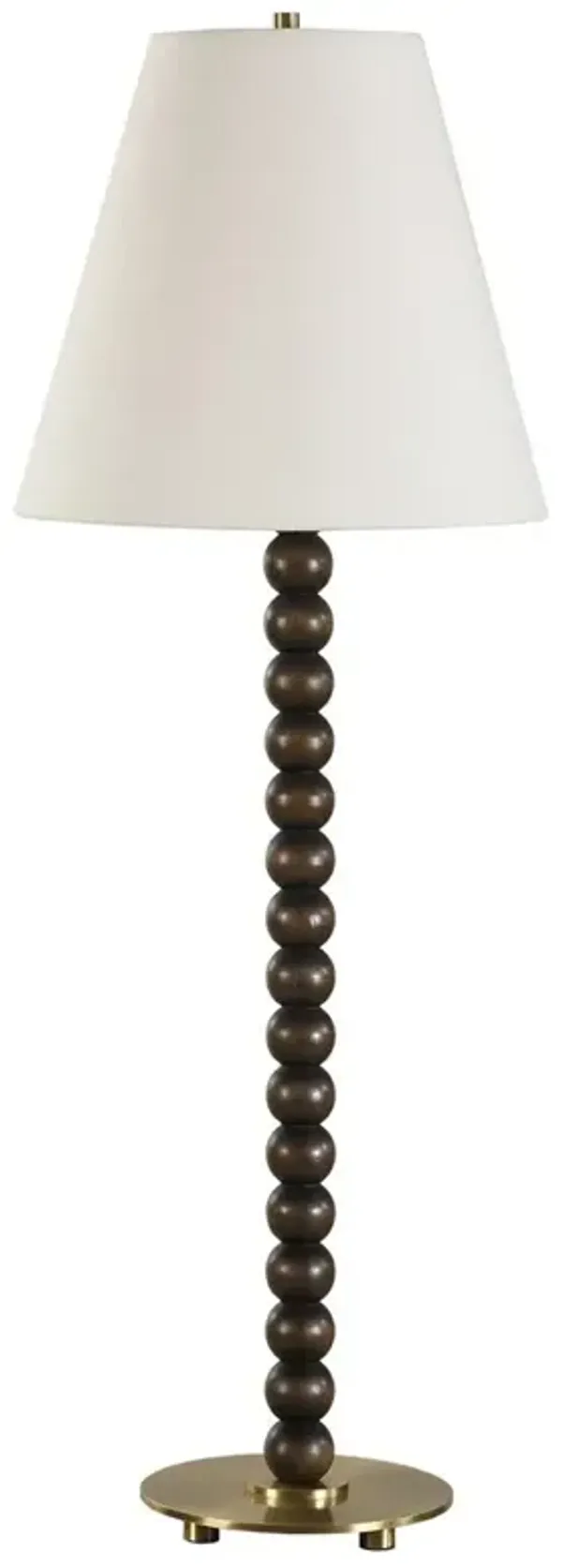 Tavi Updated Traditional Dark Walnut Wood Sphere Buffet Table Lamp