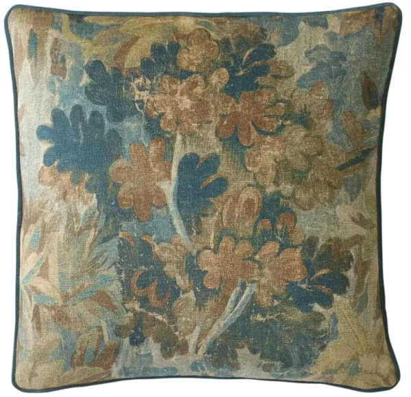 Valeria Verdant Tapestry Printed Velvet Throw Pillow - 22x22