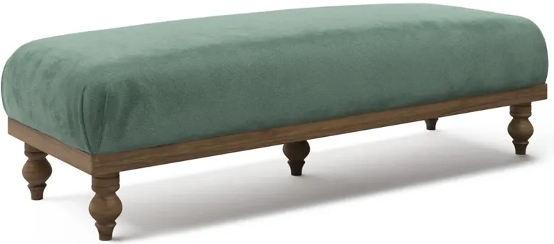 Arlette Stone Pine Performance Velvet Bench