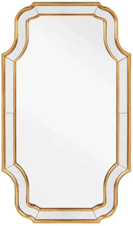 Boleyn French Country Gold Leaf Metal Arched Antique Wall Mirror - Small