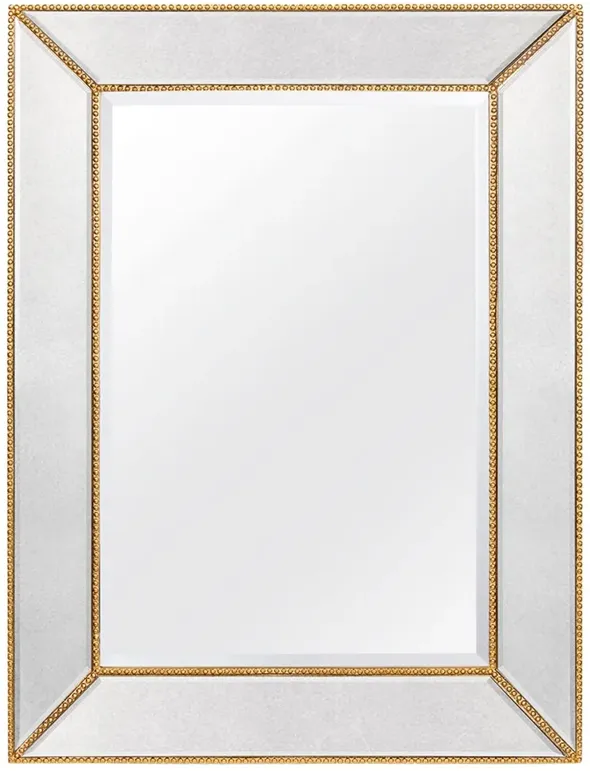 Hadley Modern Classic Gold Leaf Metal Rectangular Antique Wall Mirror - Large