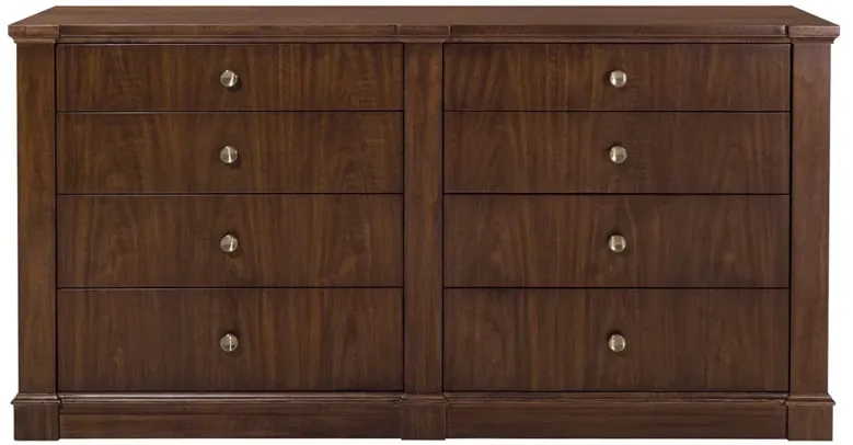 Alaine Modern Classic Brown Walnut Wood Double Dresser
