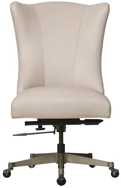 Agastya Modern Classic Beige Leather Swivel Office Chair