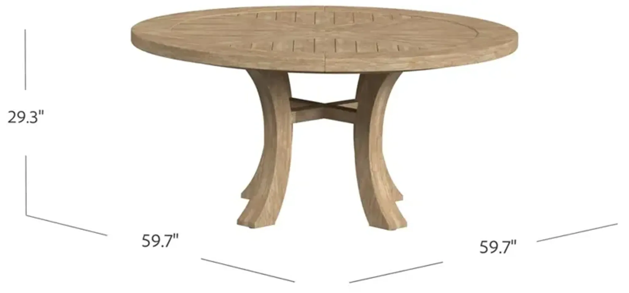 Junia Coastal Beach Natural Teak Round Outdoor Dining Table 60 Kathy ...