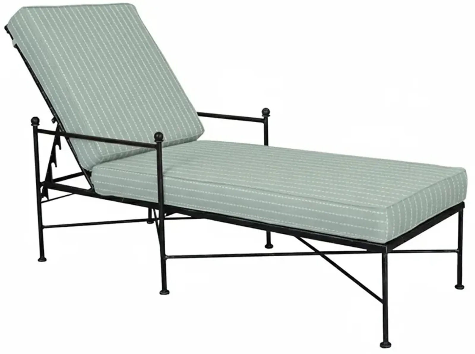 Aurore French Country Trail Sky Iron Outdoor Chaise Lounge