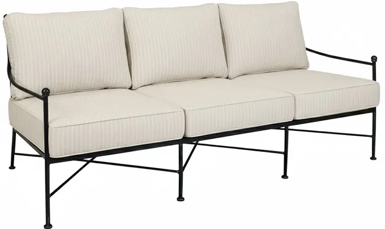 Aurore French Country Trail Cloud Iron Outdoor Sofa - 76"