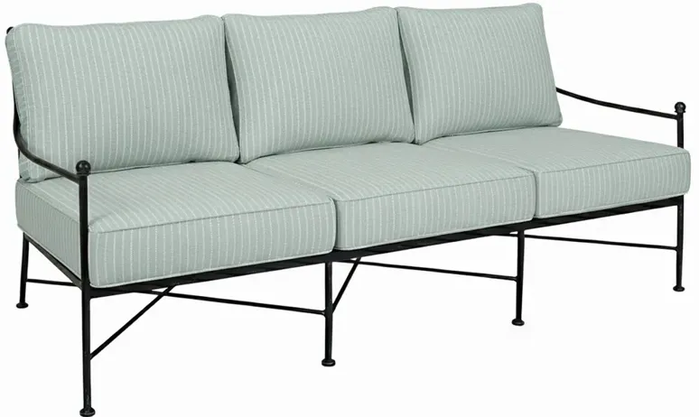 Aurore French Country Trail Sky Iron Outdoor Sofa - 76"