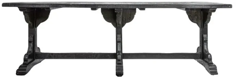 Trenton Updated Traditional Black Pine Wood Rectangular Dining Table - 97"