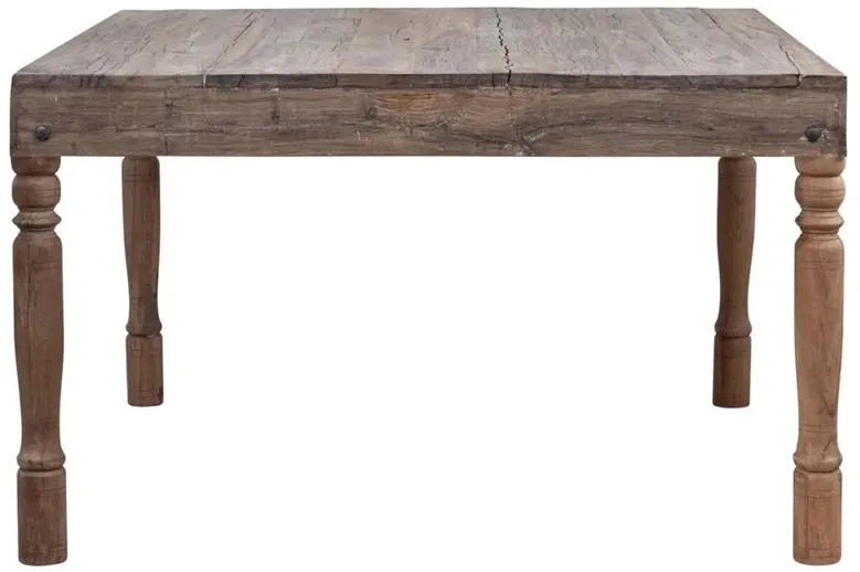 Shania Updated Traditional Brown Reclaimed Wood Square Dining Table - 48"