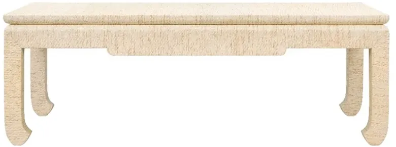 Bethany Coastal Beach Natural Twill Grasscloth Rectangular Coffee Table - 50"