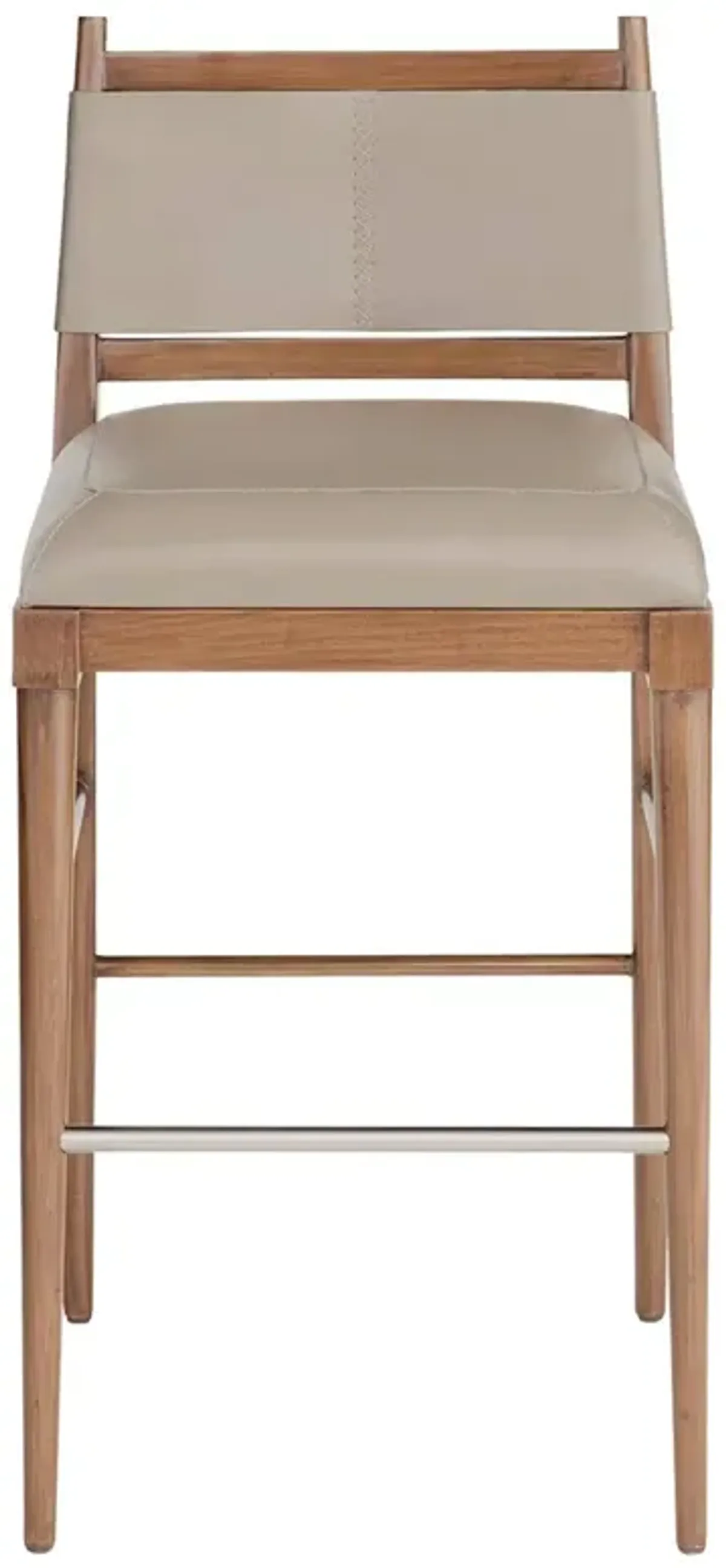 Keegan Modern Classic Brown Leather Walnut Bar Stool