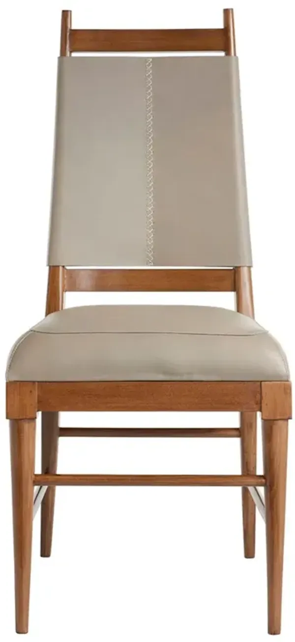 Keegan Modern Classic Morel Leather Walnut Dining Chair