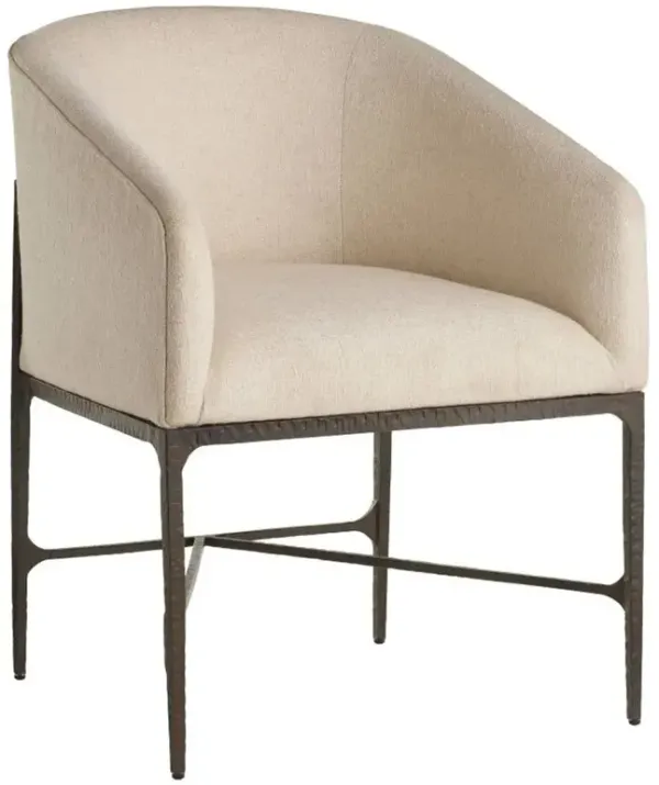 Osbourne Modern Classic Cream Performance Iron Dining Arm Chair
