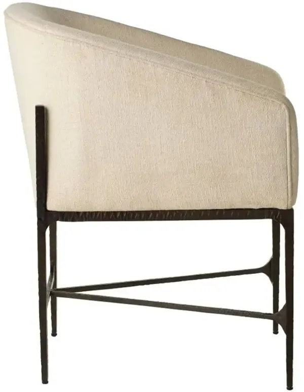 Osbourne Modern Classic Cream Performance Iron Dining Arm Chair