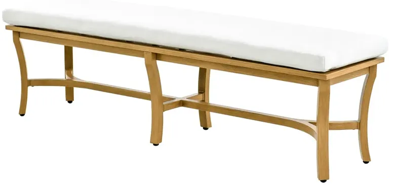 Perryn Modern Classic Brown Aluminum Outdoor Dining Bench