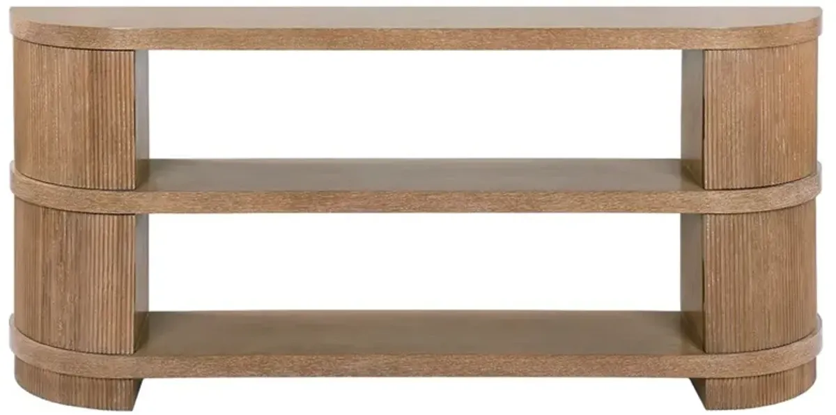 Atlas Coastal Beach Soft Glow Oak Console Table