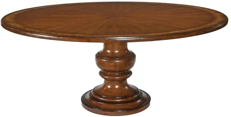 Tuscan Updated Traditional Cherry Wood Round Dining Table - 72"