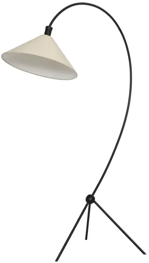 Emile Updated Traditional Matte Black Iron Arched Floor Lamp